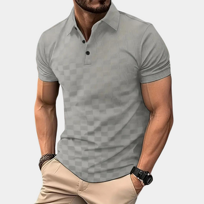 Poloshirt für Herren - Slim Fit Damier-Poloshirt für Sommer