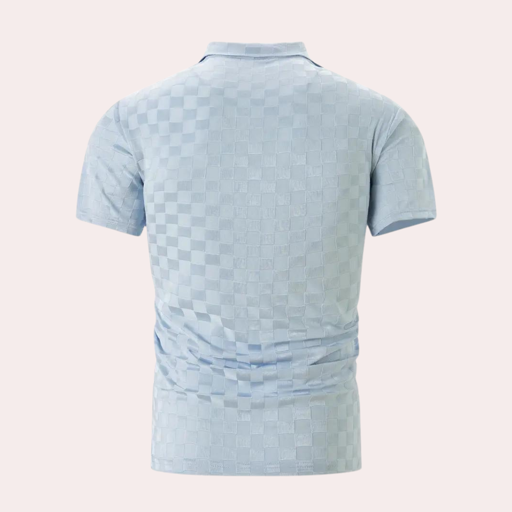 Poloshirt für Herren - Slim Fit Damier-Poloshirt für Sommer