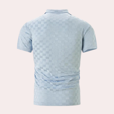 Poloshirt für Herren - Slim Fit Damier-Poloshirt für Sommer
