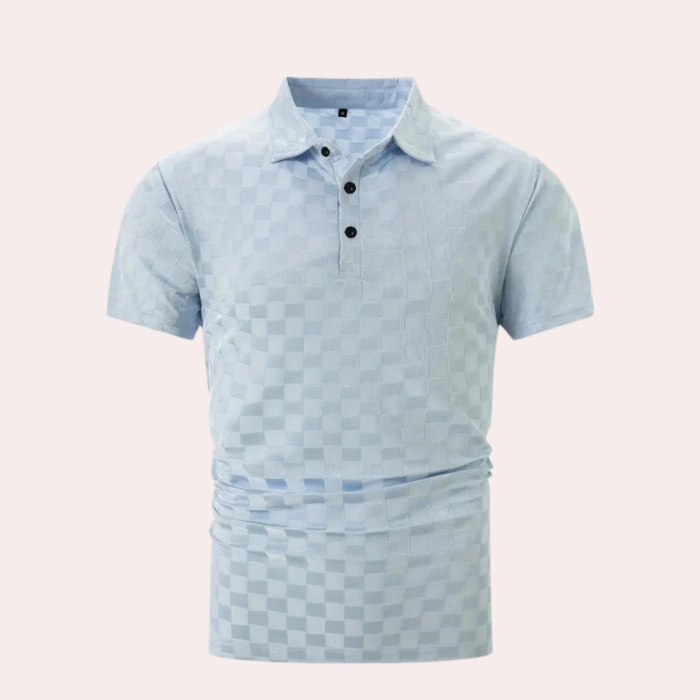 Poloshirt für Herren - Slim Fit Damier-Poloshirt für Sommer