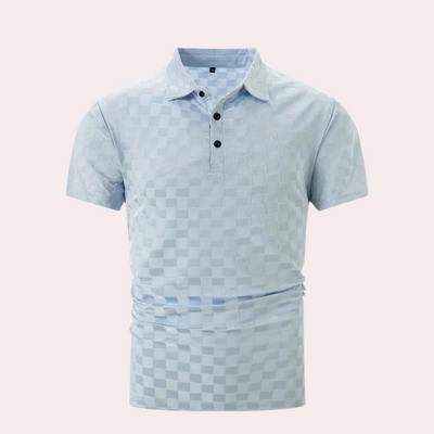 Poloshirt für Herren - Slim Fit Damier-Poloshirt für Sommer