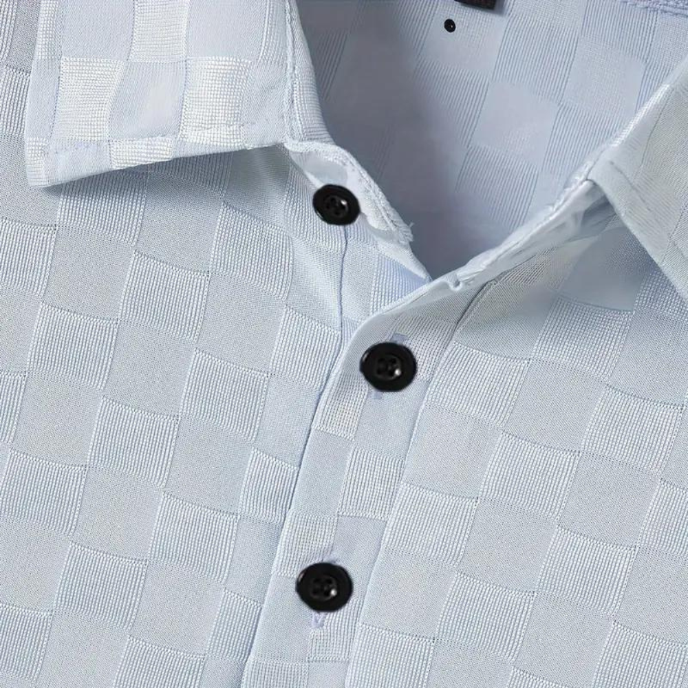 Poloshirt für Herren - Slim Fit Damier-Poloshirt für Sommer