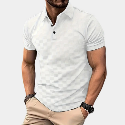 Poloshirt für Herren - Karo-design Kurzarm-Poloshirt für den Sommer