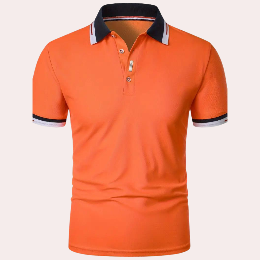 Poloshirt für Herren - Orangefarbenes Poloshirt für den Sommer