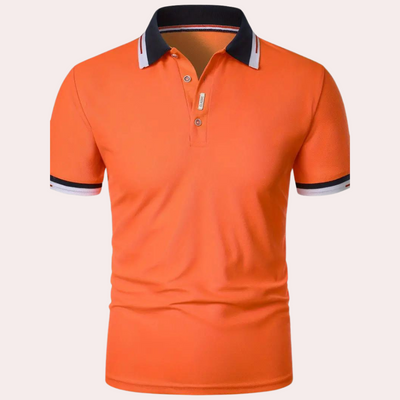 Poloshirt für Herren - Orangefarbenes Poloshirt für den Sommer