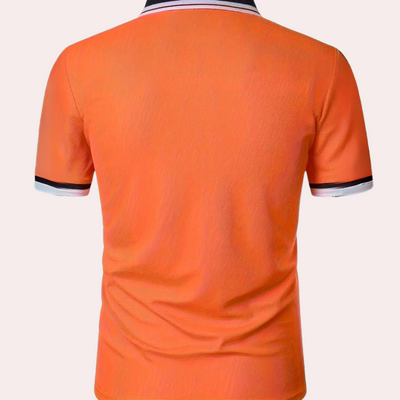 Poloshirt für Herren - Orangefarbenes Poloshirt für den Sommer
