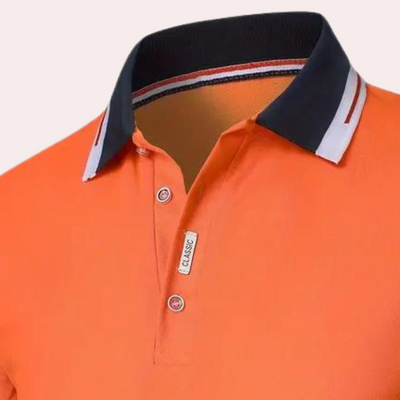 Poloshirt für Herren - Orangefarbenes Poloshirt für den Sommer