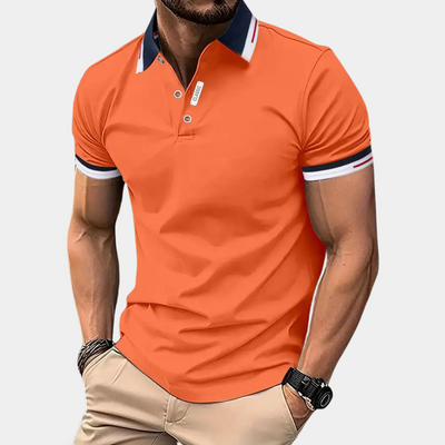 Poloshirt für Herren - Orangefarbenes Poloshirt für den Sommer