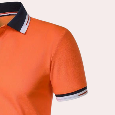 Poloshirt für Herren - Orangefarbenes Poloshirt für den Sommer