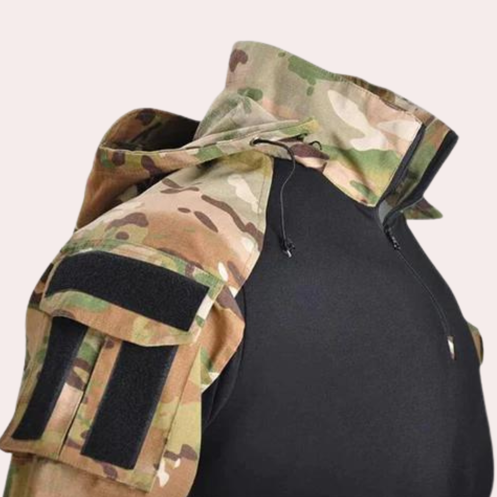 Übergangsjacke für Herren - Wasserdichte Camo Outdoorjacke mit Kapuze