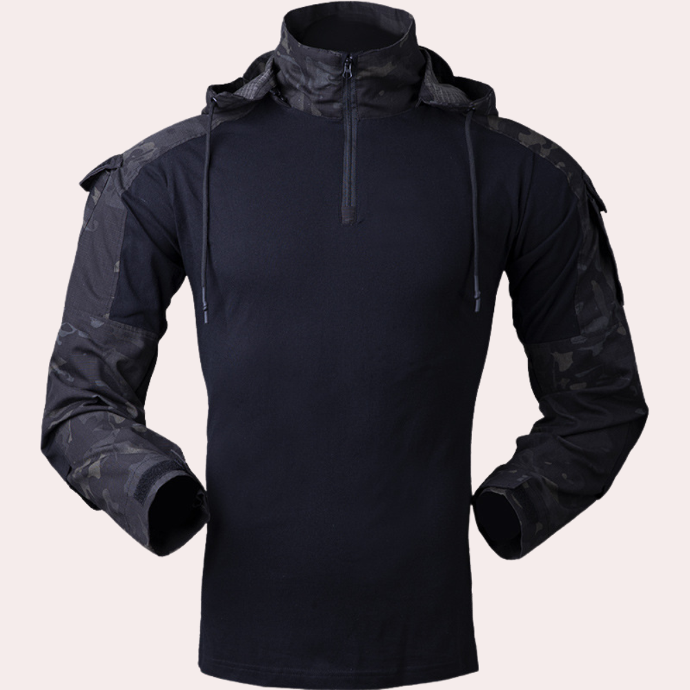 Übergangsjacke für Herren - Wasserdichte Camo Outdoorjacke mit Kapuze
