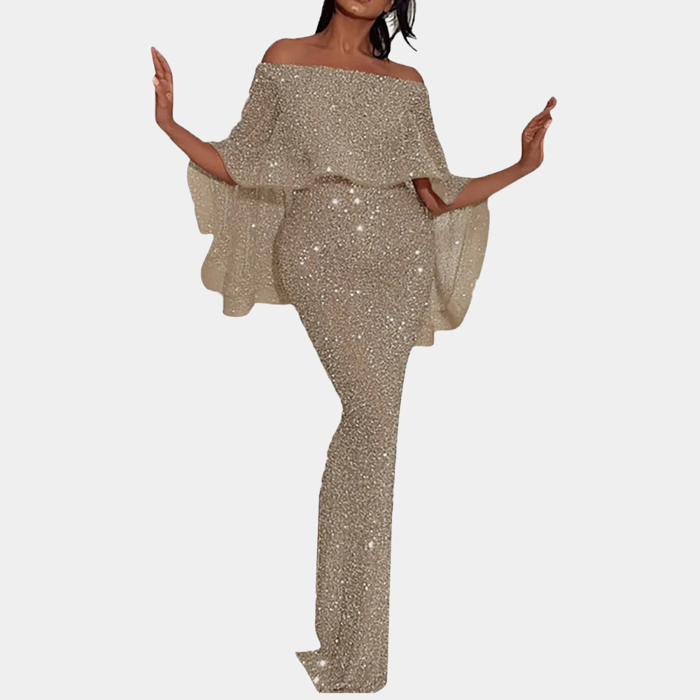 Heidi-Mode | Elegantes Off-Shoulder Pailletten Kleid