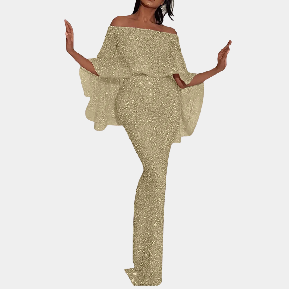 Heidi-Mode | Elegantes Off-Shoulder Pailletten Kleid