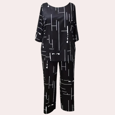 Heidi-Mode | Lässiges Bedrucktes Lockeres Set - Top+Hose