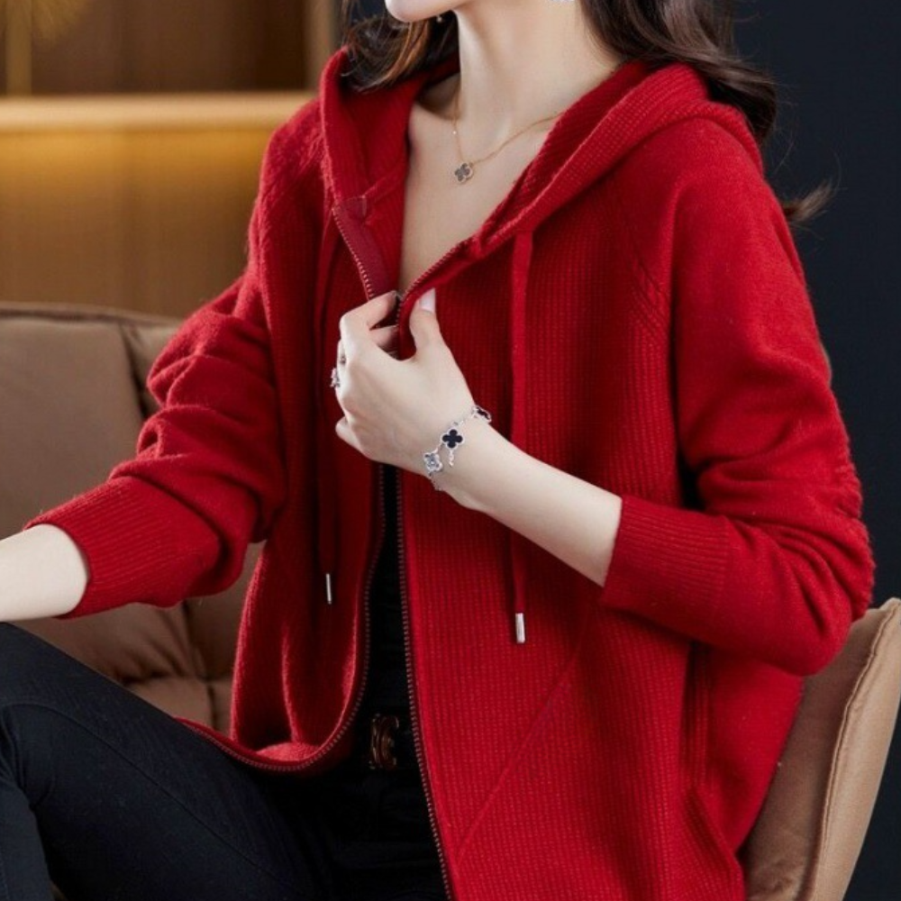 Heidi-Mode | Weich Gestrickte Jacke Mit Reißverschluss