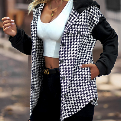 Heidi-Mode | Trendy Karierte Jacke Mit Knöpfen