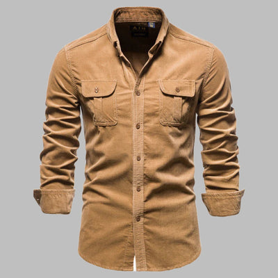 Overshirt für Herren - Outdoor Cordhemd mit langen Ärmeln
