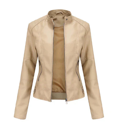 Meli -  damen lederjacke mit mao