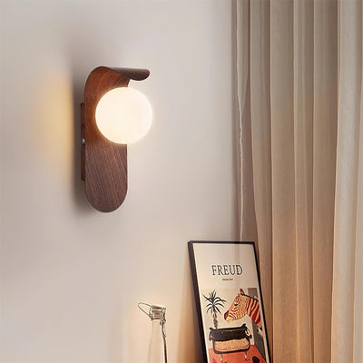 AuraWood Light – Retro Holz-Acrylglas LED Wandleuchte