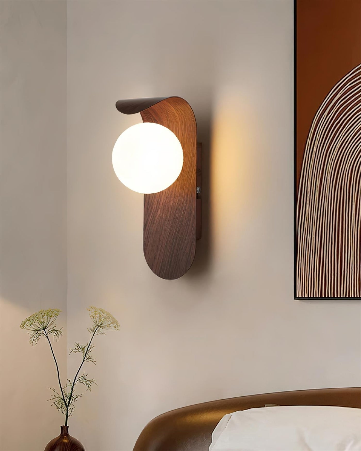 AuraWood Light – Retro Holz-Acrylglas LED Wandleuchte