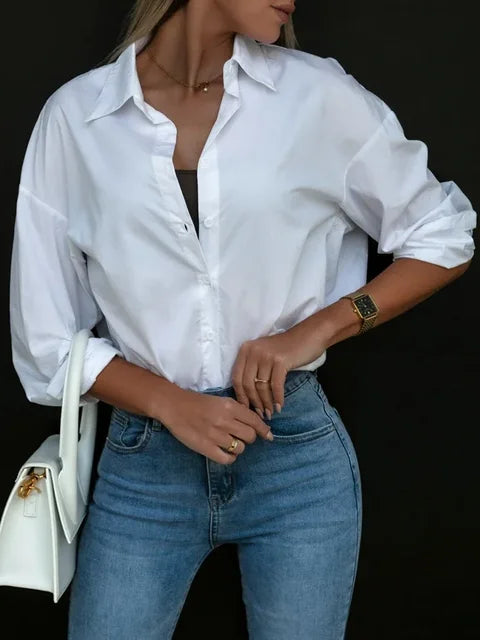 Heidi-Mode | Lässige Streetwear Orange Bluse Mit Knöpfen