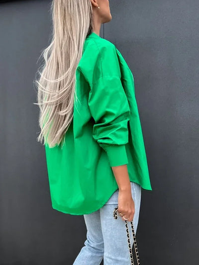 Heidi-Mode | Lässige Streetwear Orange Bluse Mit Knöpfen