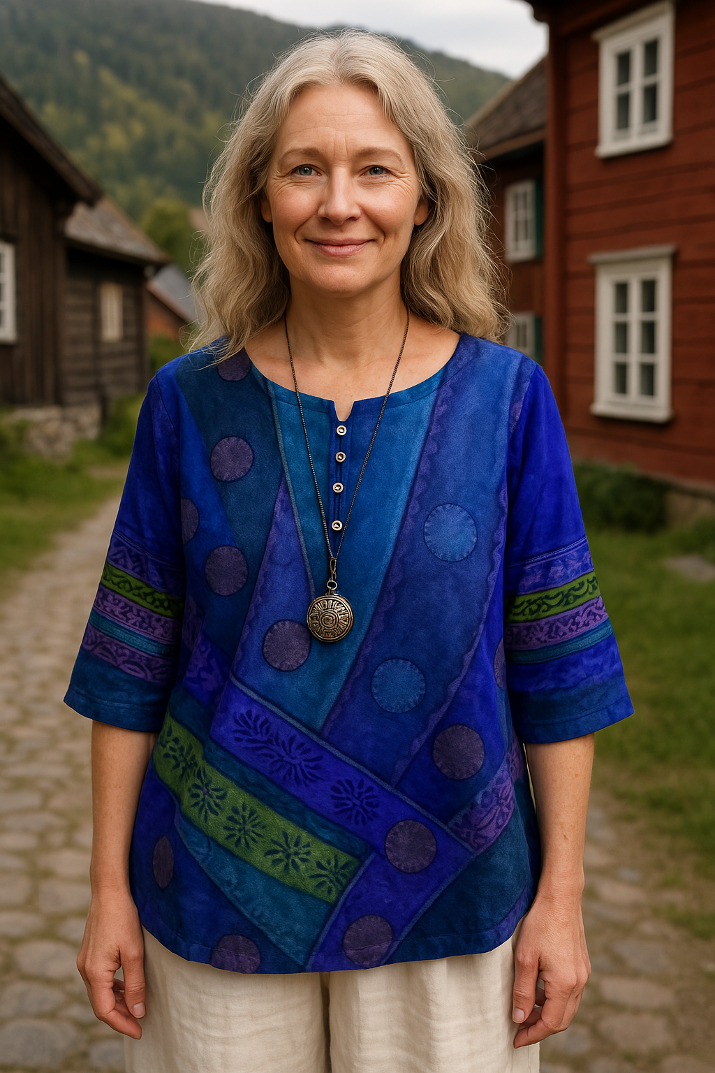 Greta™ | Bequeme und farbenfrohe Bluse mit halblangen Ärmeln