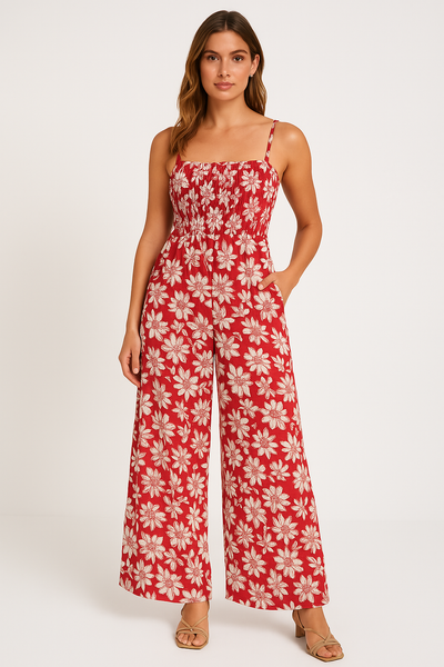 Festlich Mit Blumendruck Damen Jumpsuit - Thora
