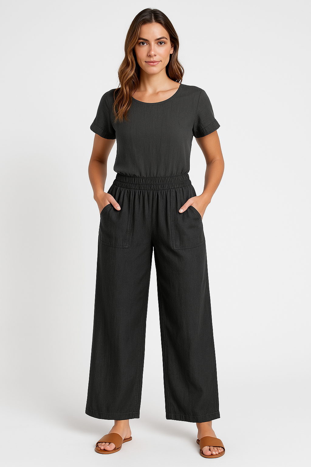 Freizeithose für Damen - Bequeme luftige Palazzo Hose für den Sommer