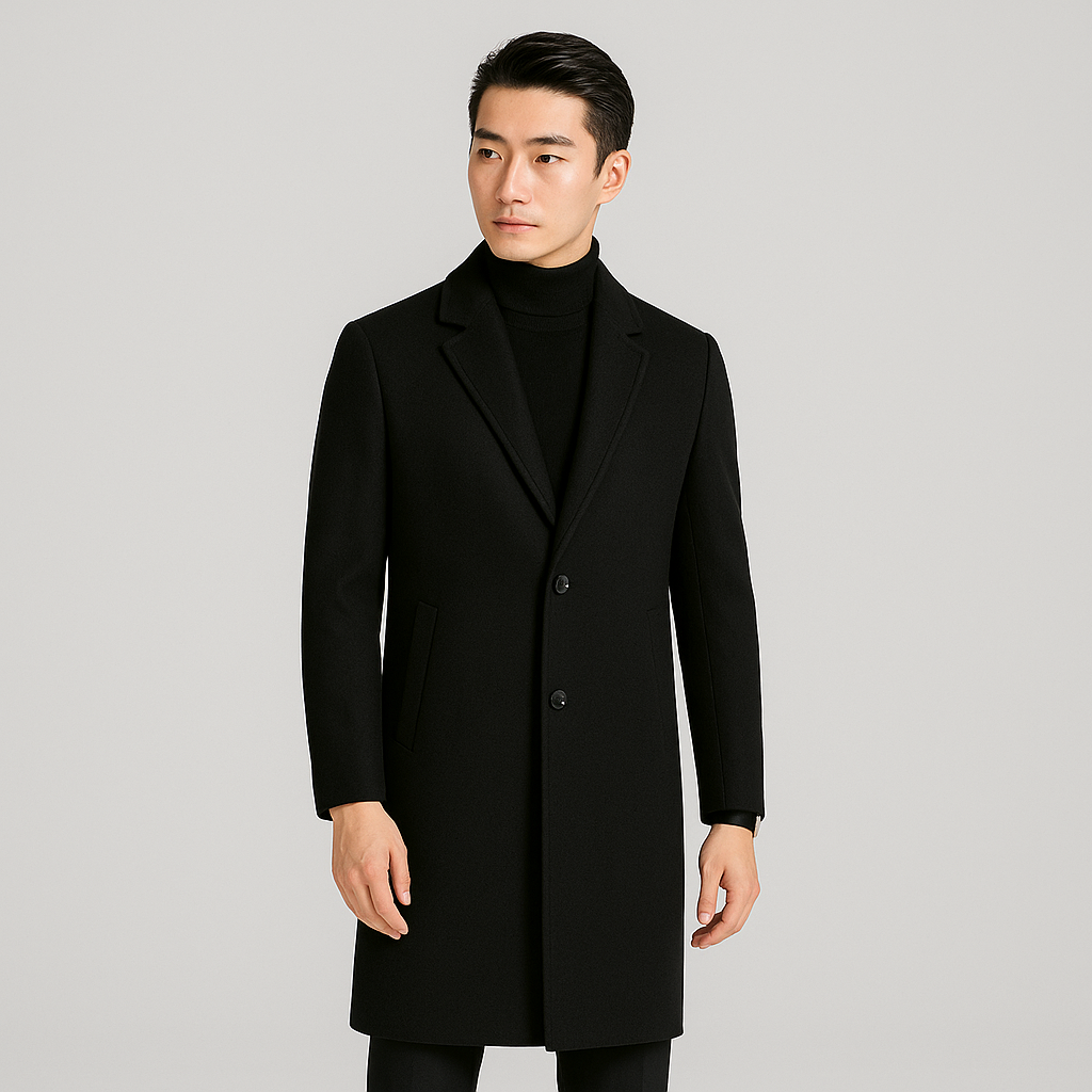 Cedrik | Mittellanger Wollmantel für Herren