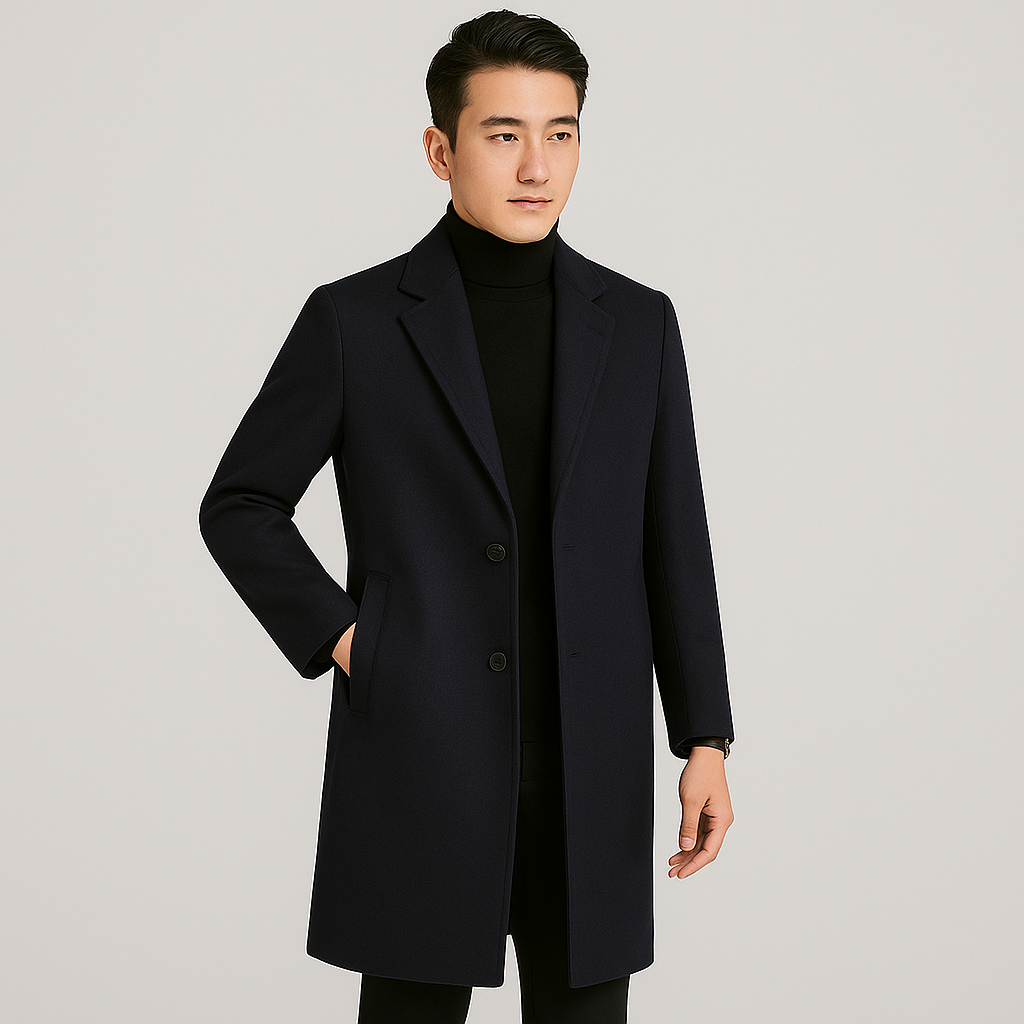 Cedrik | Mittellanger Wollmantel für Herren