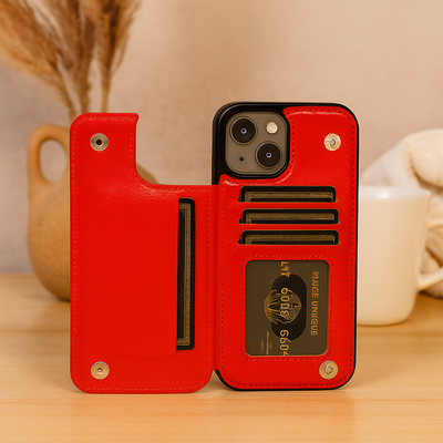 LeatherGard | Luxuriöse Handyhülle aus Leder mit Kartenfächern und Magnetverschluss | Schulte