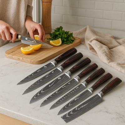 Gustav | 8-teiliges Kochmesserset aus deutschem Stahl