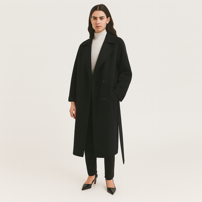 Elara | Eleganter langer Wintermantel aus Wollmischung