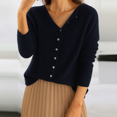 Gemütlicher Anthrazit-Cardigan mit Knöpfen – Mühelose Eleganz