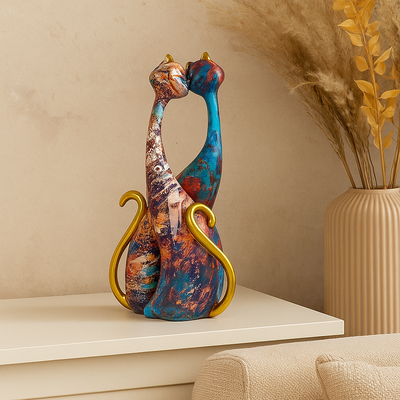 FelineForm – Minimalistische Katzen Skulpturenduett für moderne Dekorative Akzente