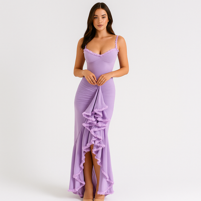 Selene – Rüschiges Rüschen Kleid im Dovetail-Stil