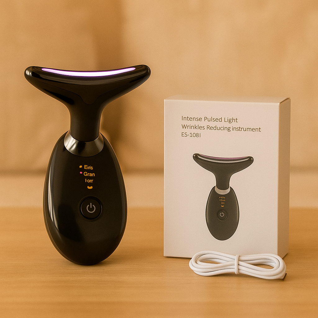 GlowLift – Anti-Falten Gesichtsstraffungs-Massagegerät mit LED-Lichttherapie für Gesicht und Hals