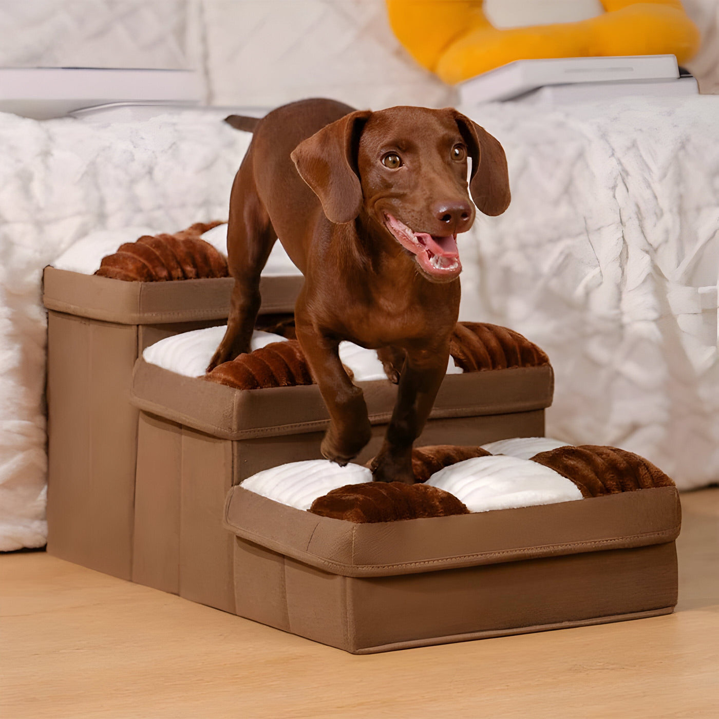 FetchFold Hundetreppe – Handgefertigte Hundetreppe mit Stauraum