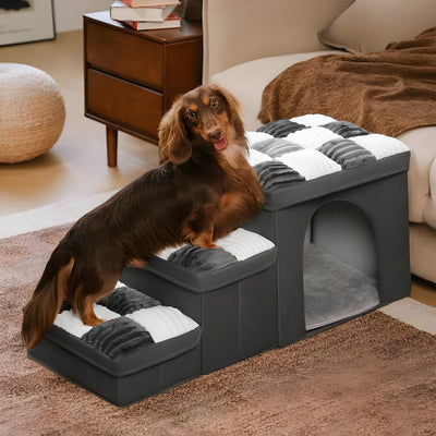 FetchFold Hundetreppe – Handgefertigte Hundetreppe mit Stauraum
