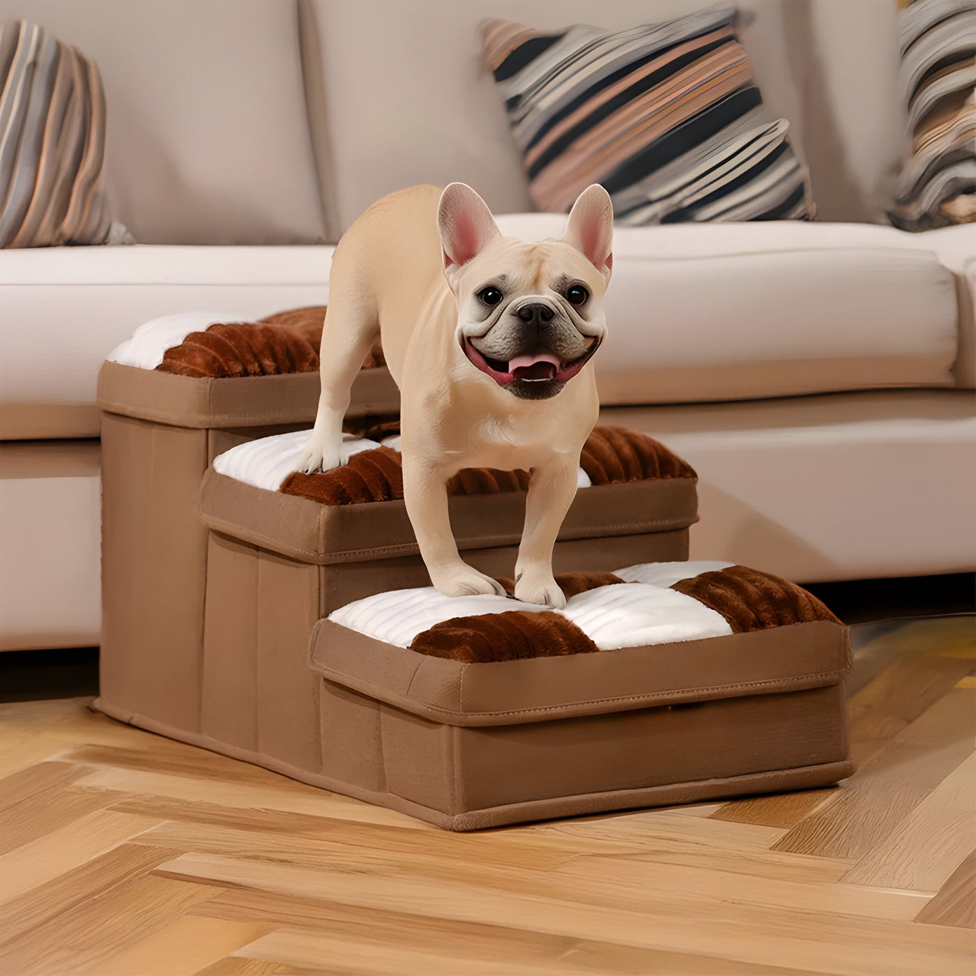 FetchFold Hundetreppe – Handgefertigte Hundetreppe mit Stauraum