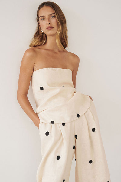 Leane | Set aus Trägerlosem Top und Weiter Hose