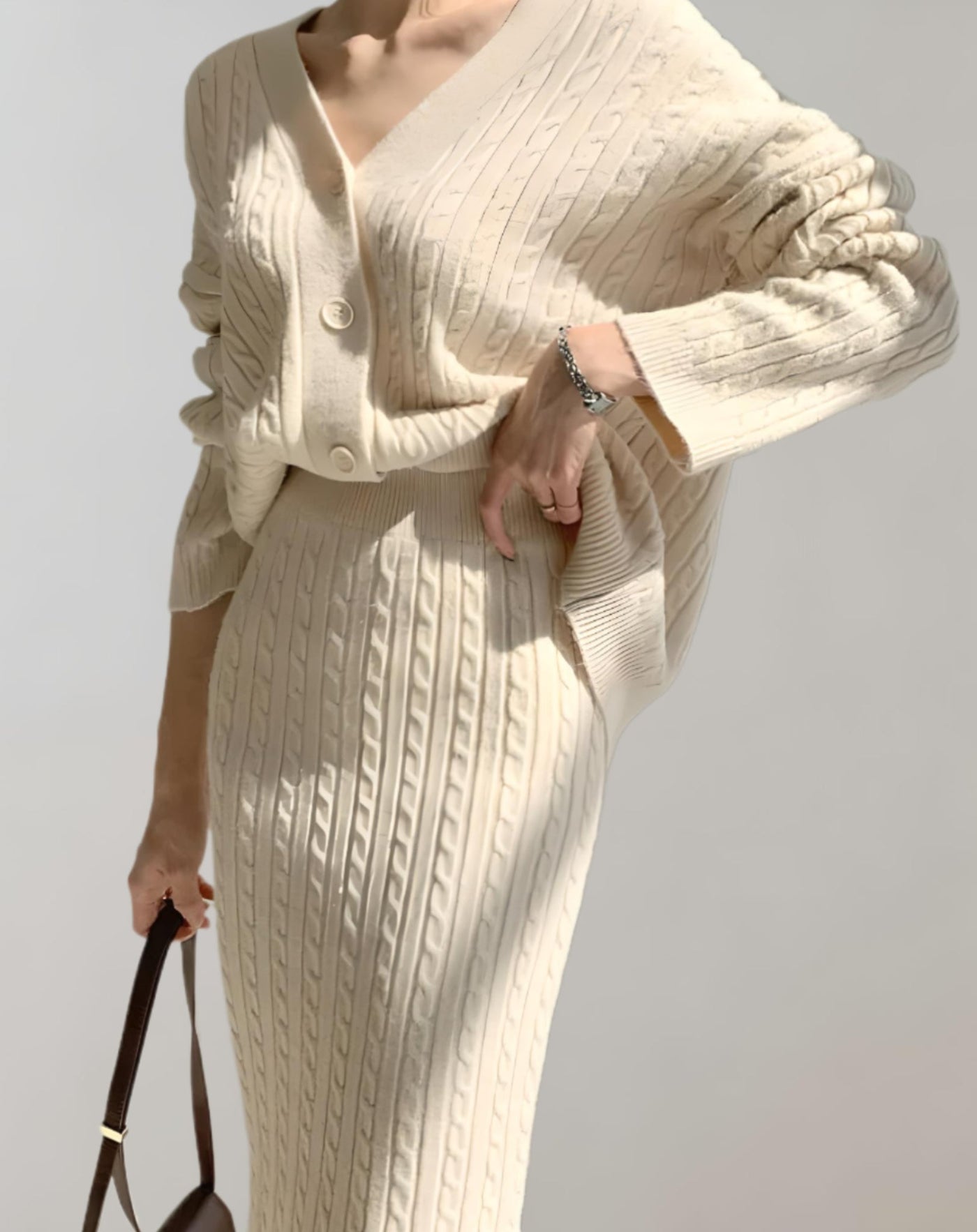 Heidi-Mode | Lässiges Strick Chic Set - Pullover+Rock