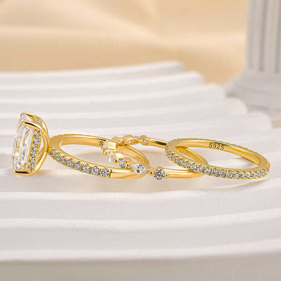 Jaily 3-teiliges Set von Hochzeitsringen | Gold