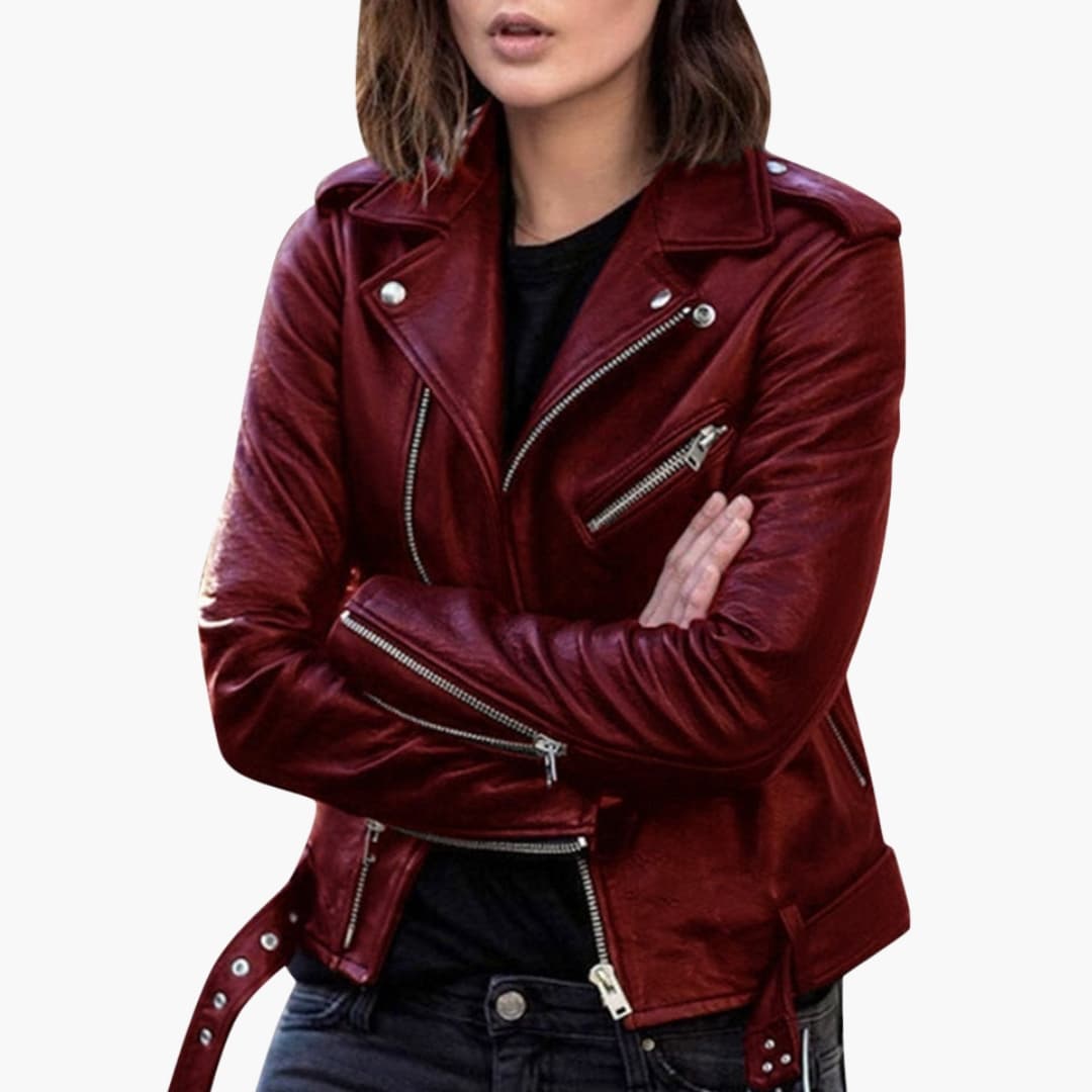 Damen Bikerjacke mit Reißverschluss