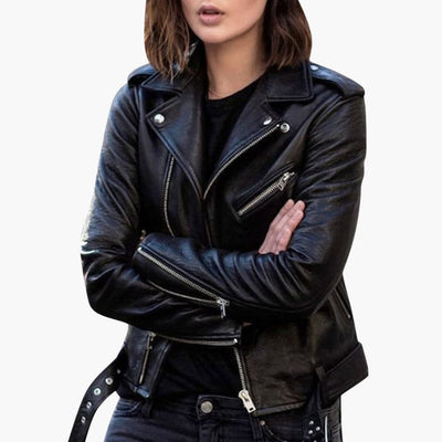 Damen Bikerjacke mit Reißverschluss