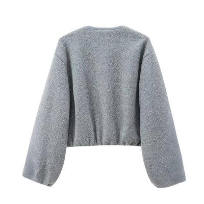 Damen Bomberjacke mit durchgehendem Reißverschluss und langen Ärmeln