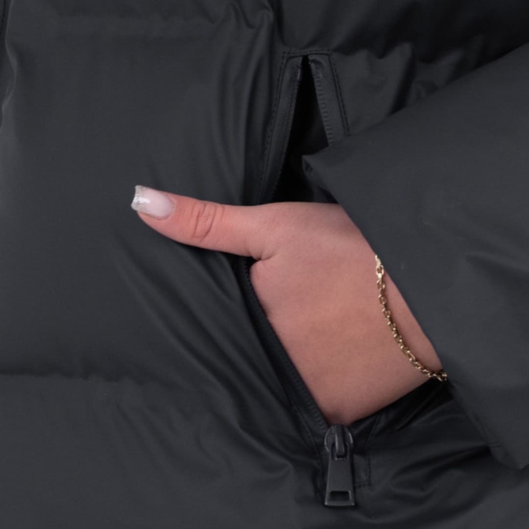 Damen Daunenjacke mit Kapuze und Reißverschluss