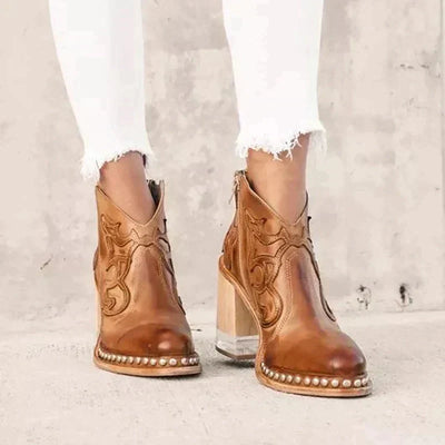 Antonetta | Elegante Bestickte Lederstiefel für Selbstbewusste Schritte