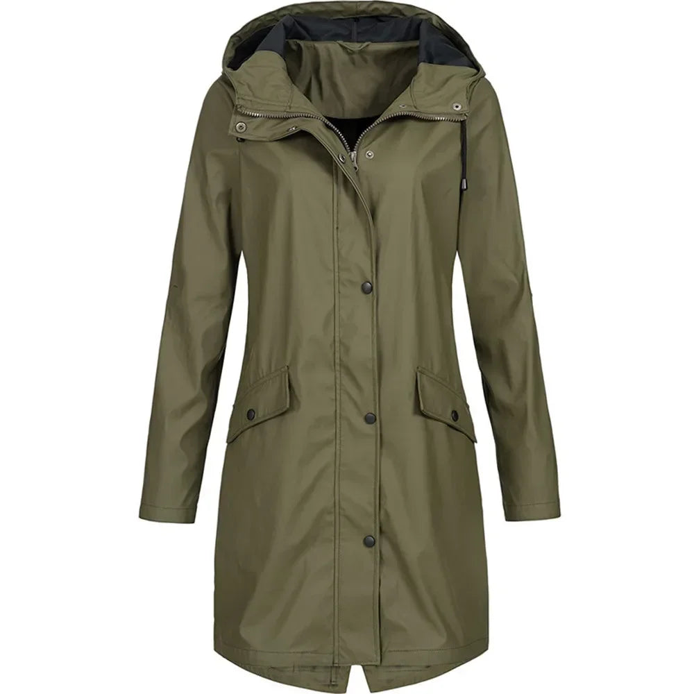 Heidi-Mode | Outdoor Lange Wasserdichte Jacke